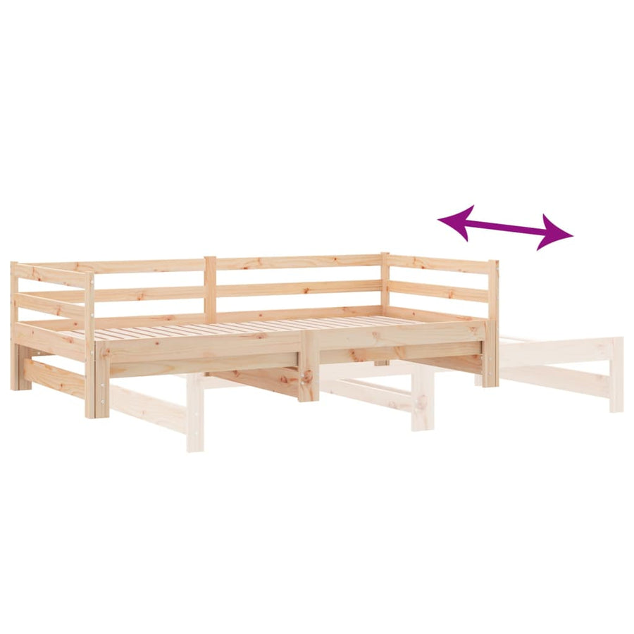 Uitschuifbare slaapbank zonder matras 80x200 cm