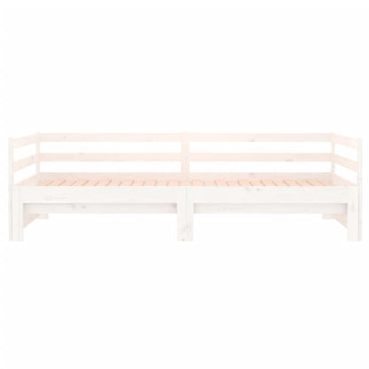 Slaapbank Uitschuifbaar 2X(80X200) Cm Massief Grenenhout Wit