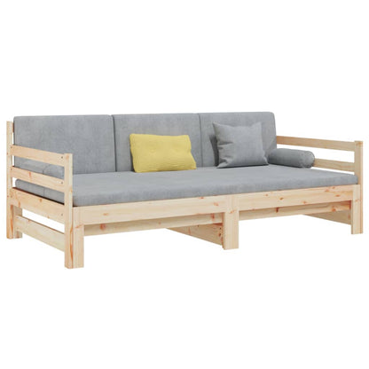 Slaapbank uitschuifbaar 2x(80x200) cm massief grenenhout