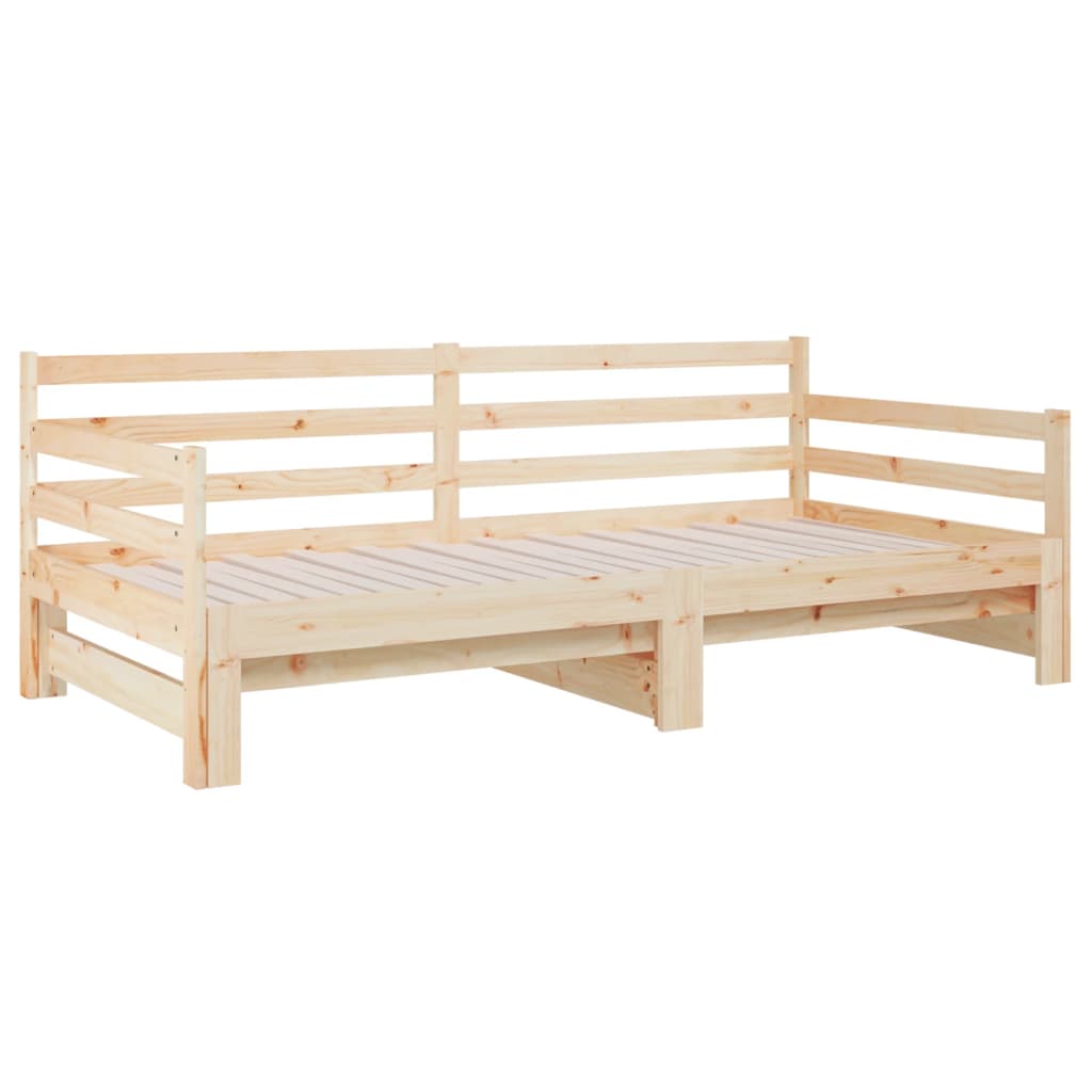 Slaapbank uitschuifbaar 2x(80x200) cm massief grenenhout