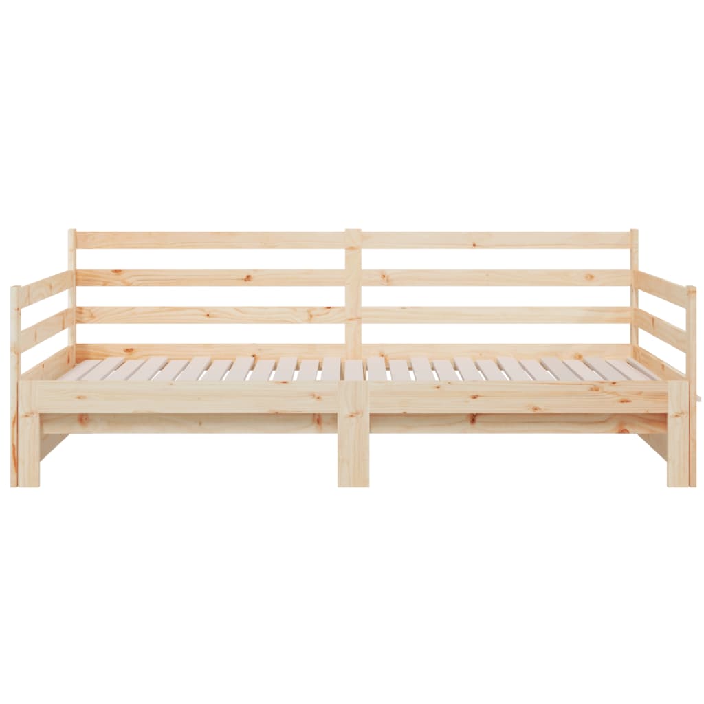 Slaapbank uitschuifbaar 2x(80x200) cm massief grenenhout
