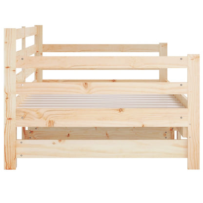 Slaapbank uitschuifbaar 2x(80x200) cm massief grenenhout