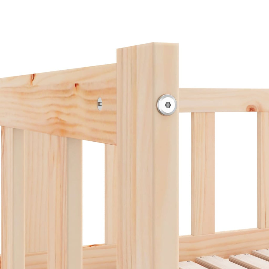 Slaapbank Uitschuifbaar 2X(80X200) Cm Massief Grenenhout Naturel