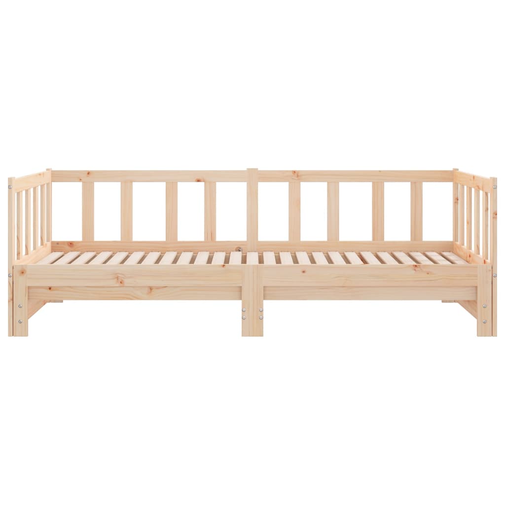 Slaapbank Uitschuifbaar 2X(80X200) Cm Massief Grenenhout Naturel