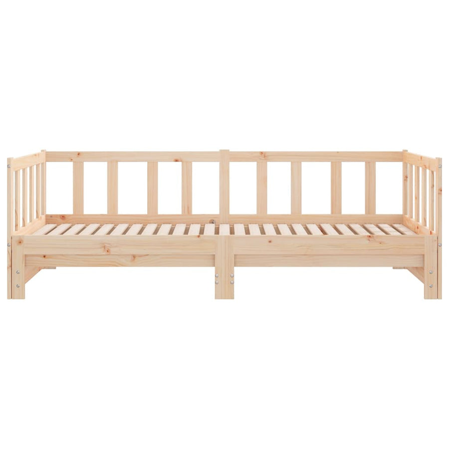 Slaapbank Uitschuifbaar 2X(80X200) Cm Massief Grenenhout Naturel
