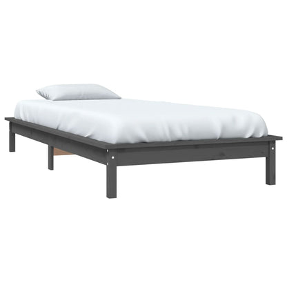 Bedframe Massief Grenenhout 90 x 200 cm Grijs