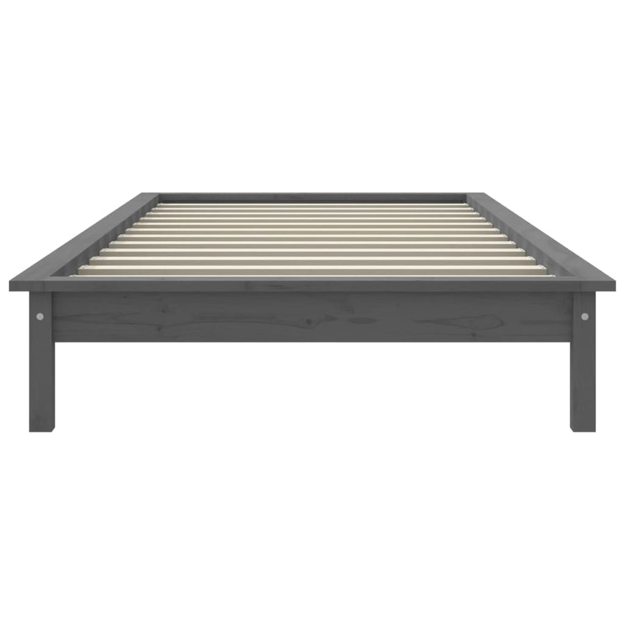 Bedframe Massief Grenenhout 90 x 200 cm Grijs