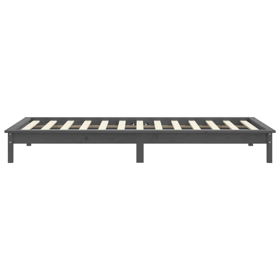 Bedframe Massief Grenenhout 90 x 200 cm Grijs