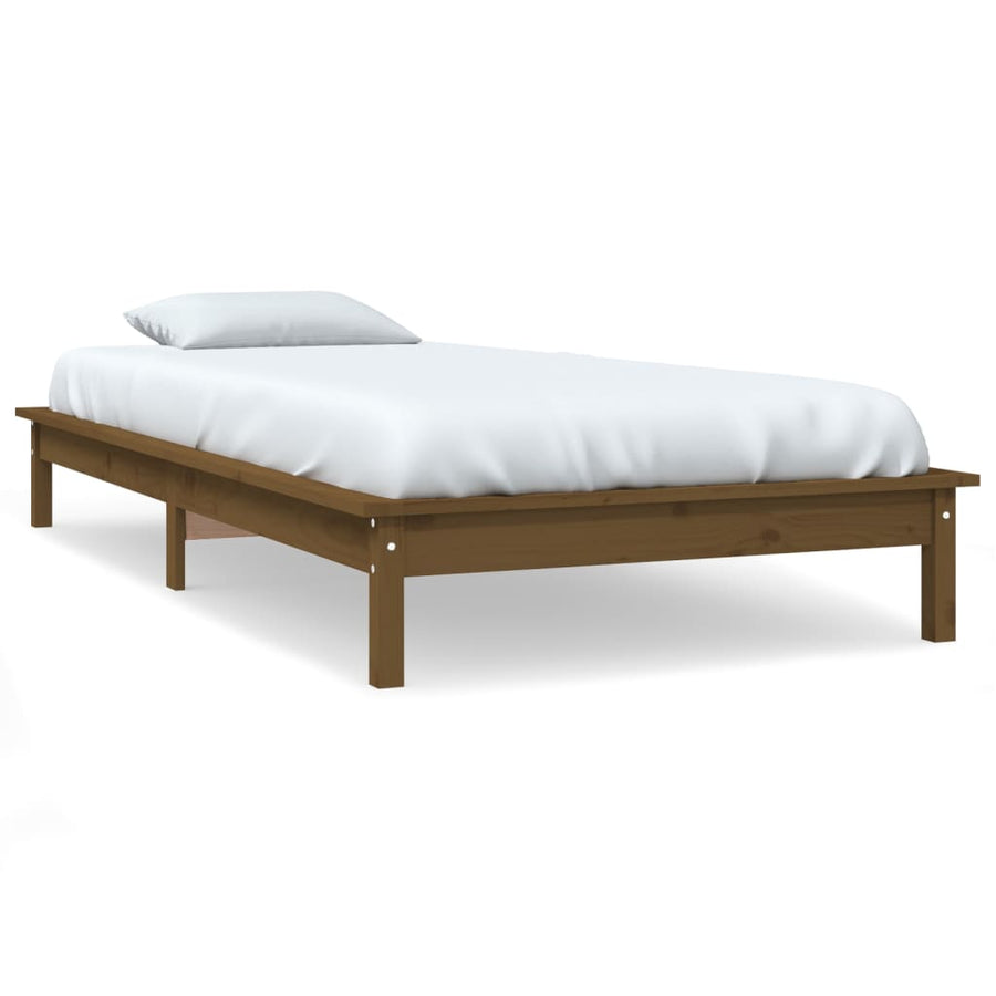 Bedframe Massief Grenenhout 90 x 200 cm Honingbruin