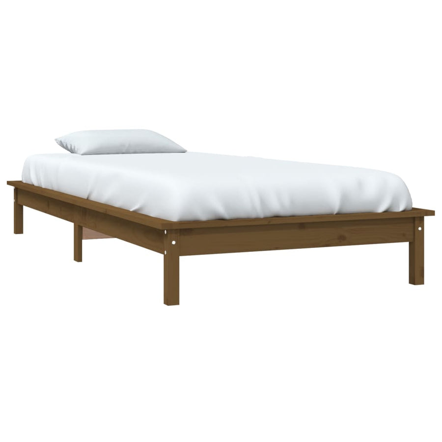 Bedframe Massief Grenenhout 90 x 200 cm Honingbruin