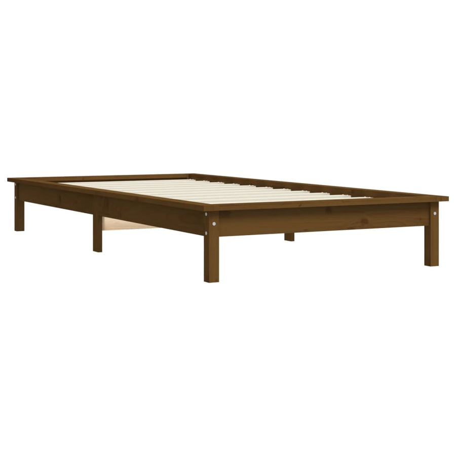 Bedframe Massief Grenenhout 90 x 200 cm Honingbruin