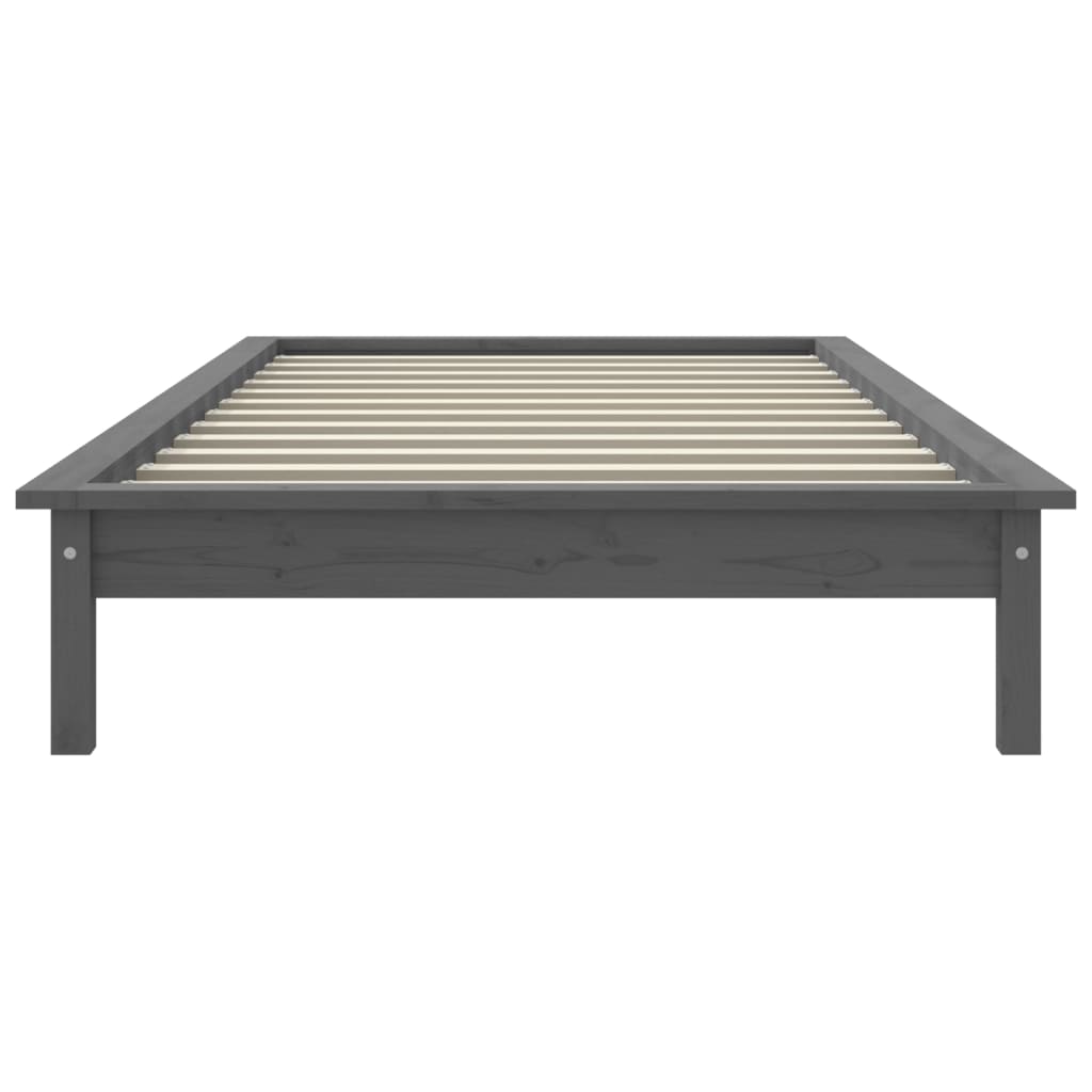 Bedframe Massief Grenenhout 100 x 200 cm Grijs