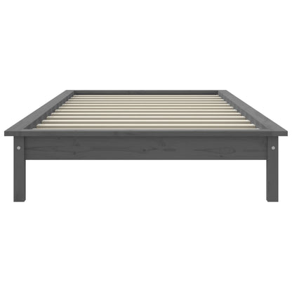 Bedframe Massief Grenenhout 100 x 200 cm Grijs