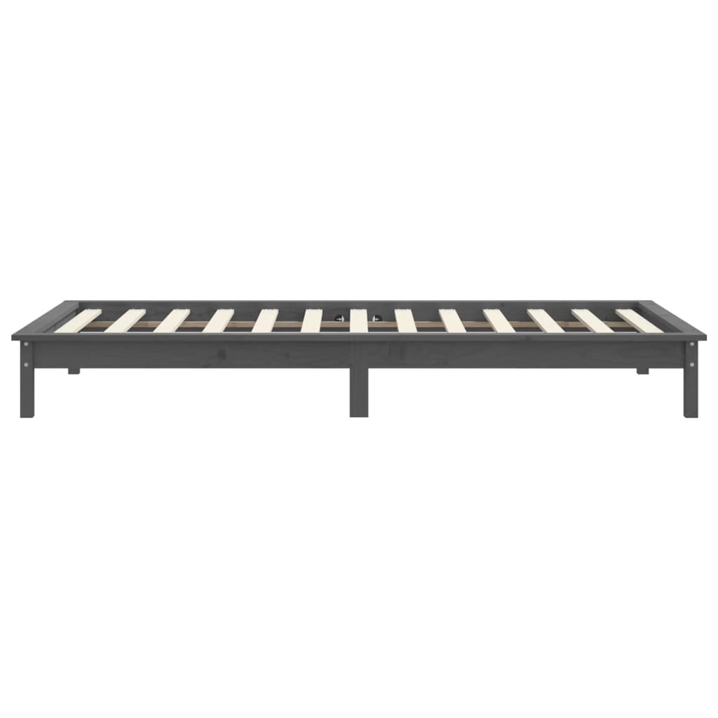 Bedframe Massief Grenenhout 100 x 200 cm Grijs