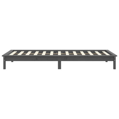 Bedframe Massief Grenenhout 100 x 200 cm Grijs