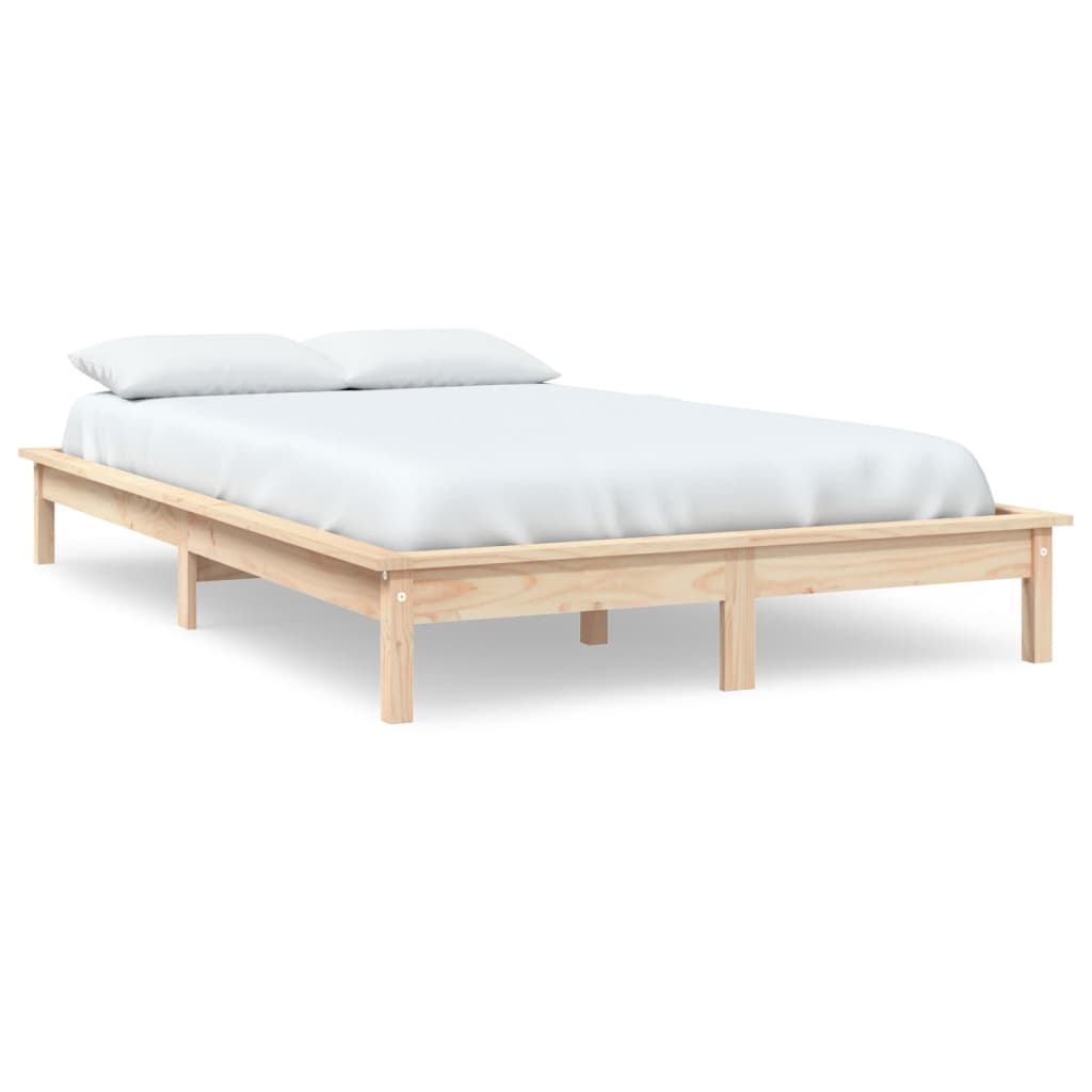 Bedframe massief grenenhout 120x200 cm 120 x 200 cm Naturel