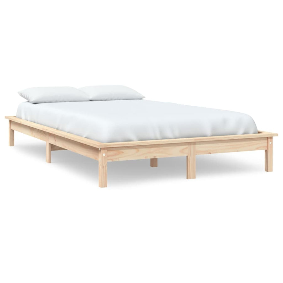 Bedframe massief grenenhout 120x200 cm 120 x 200 cm Naturel