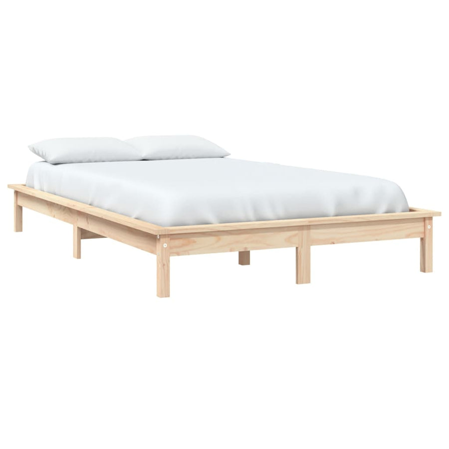 Bedframe massief grenenhout 120x200 cm 120 x 200 cm Naturel