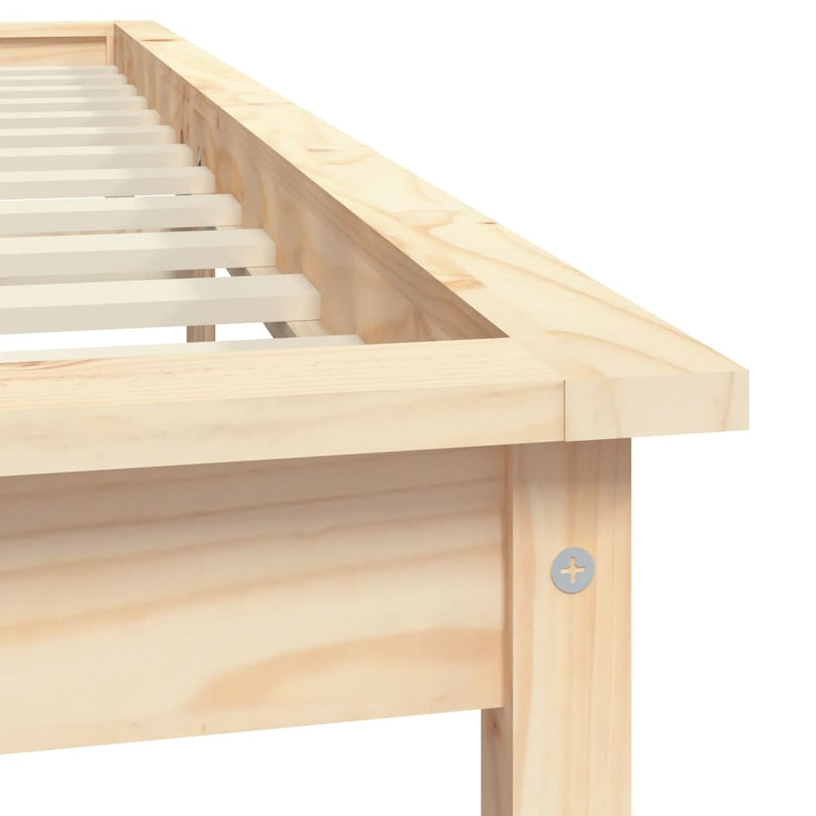 Bedframe massief grenenhout 120x200 cm 120 x 200 cm Naturel