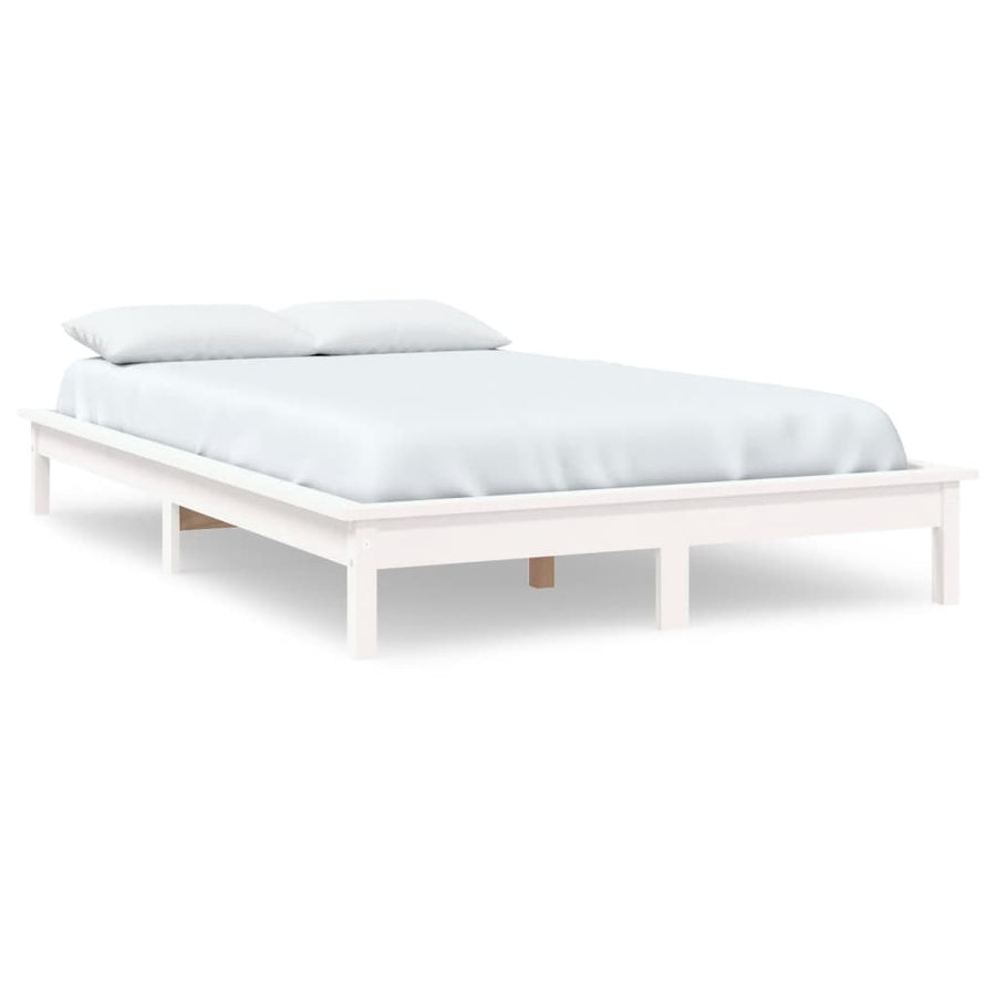 Bedframe Massief Grenenhout 120 x 200 cm Wit