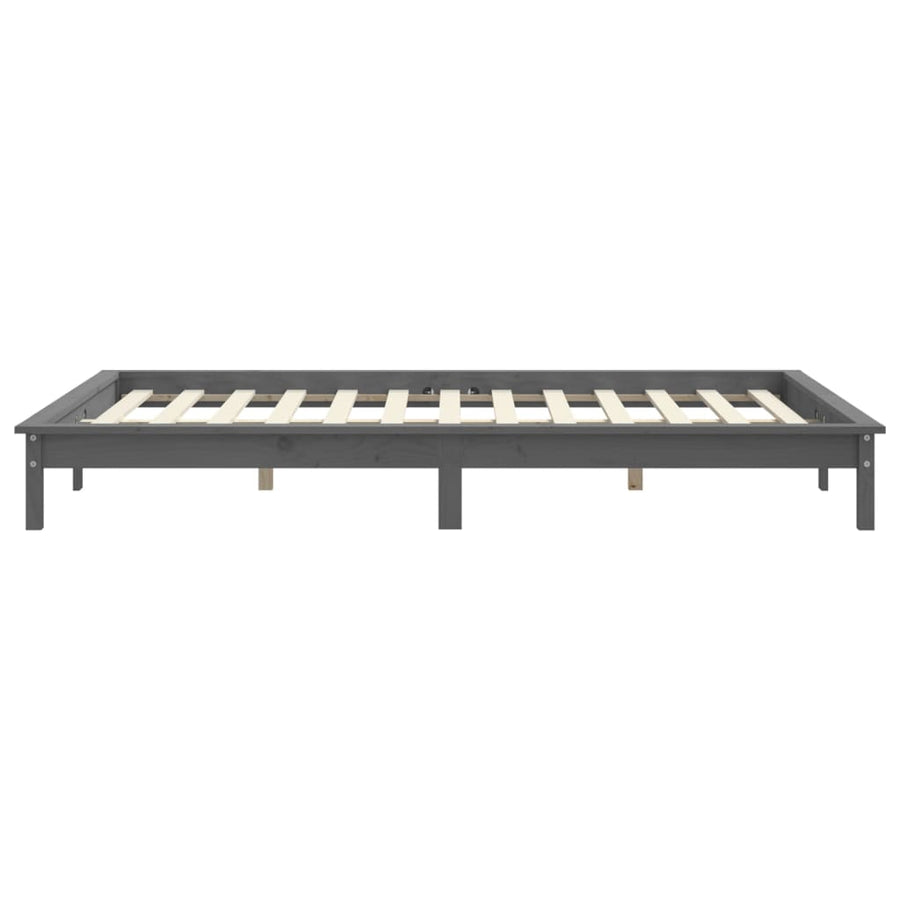 Bedframe Massief Grenenhout 120 x 200 cm Grijs