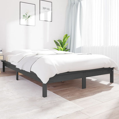 Bedframe Massief Grenenhout 120 x 200 cm Grijs