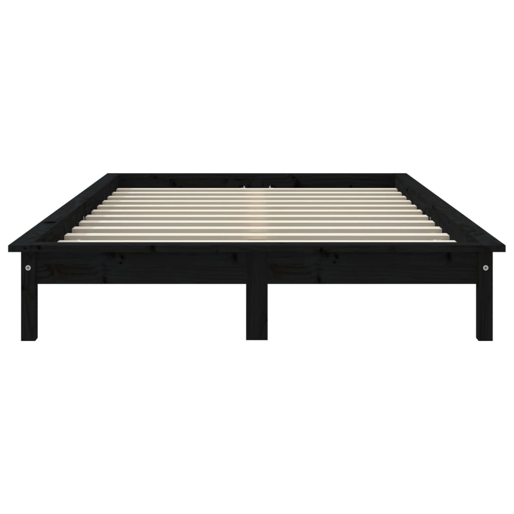 Bedframe Massief Grenenhout 120 x 200 cm Zwart