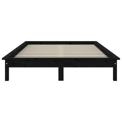 Bedframe Massief Grenenhout 120 x 200 cm Zwart