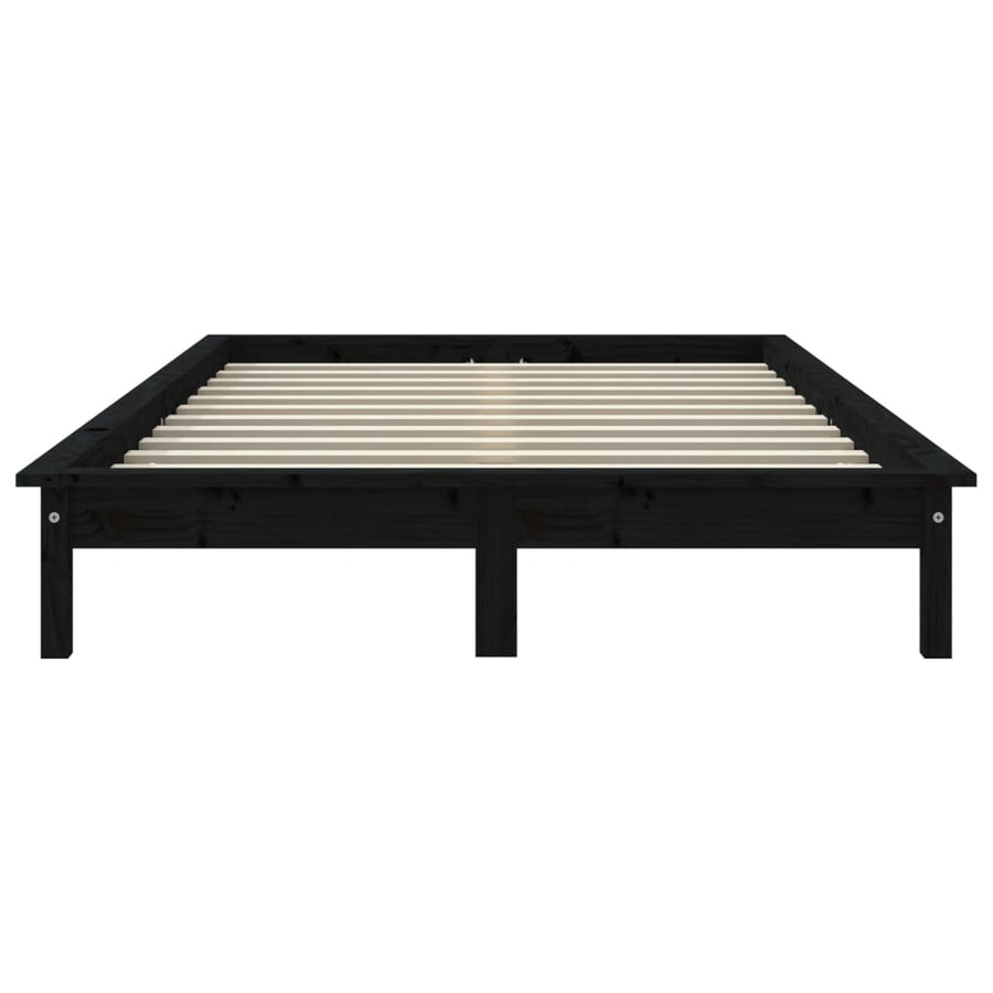 Bedframe Massief Grenenhout 120 x 200 cm Zwart