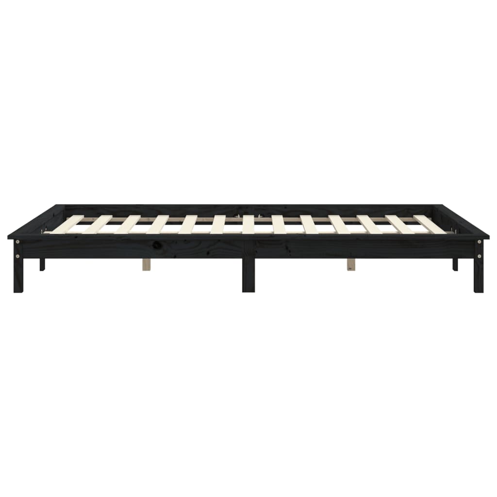 Bedframe Massief Grenenhout 120 x 200 cm Zwart
