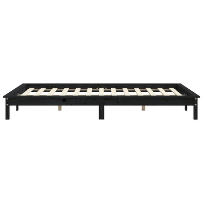 Bedframe Massief Grenenhout 120 x 200 cm Zwart