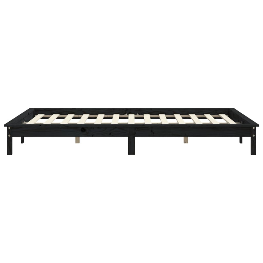 Bedframe Massief Grenenhout 120 x 200 cm Zwart