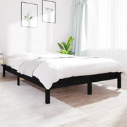 Bedframe massief grenenhout zwart 120x200 cm