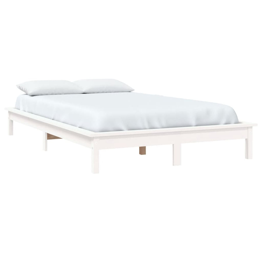 Bedframe Massief Hout 5Ft King Size 150 x 200 cm Wit