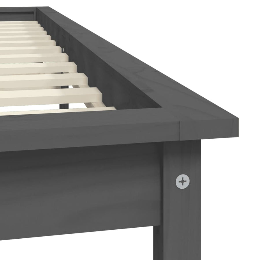 Bedframe Massief Grenenhout 5Ft King Size 150 x 200 cm Grijs