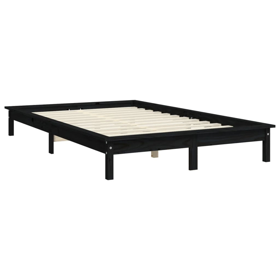 Bedframe Massief Grenenhout 160 x 200 cm Zwart