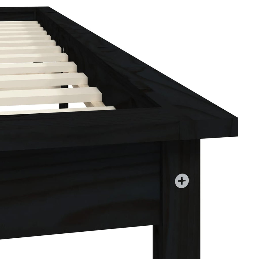 Bedframe Massief Grenenhout 160 x 200 cm Zwart