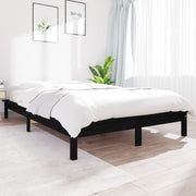 Bedframe massief grenenhout zwart 160x200 cm