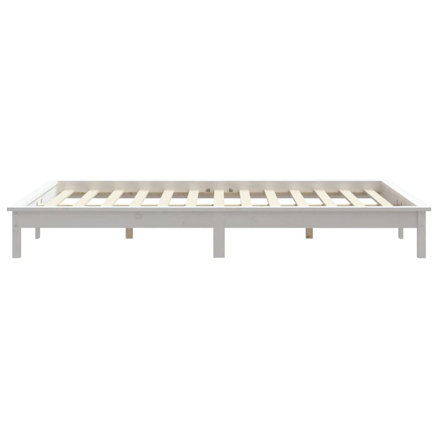 Bedframe Massief Grenenhout Super King 180 x 200 cm Wit