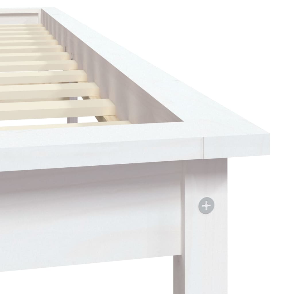 Bedframe Massief Grenenhout Super King 180 x 200 cm Wit
