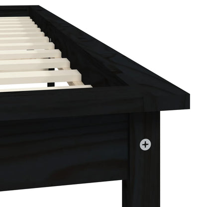 Bedframe Massief Grenenhout Super King 180 x 200 cm Zwart