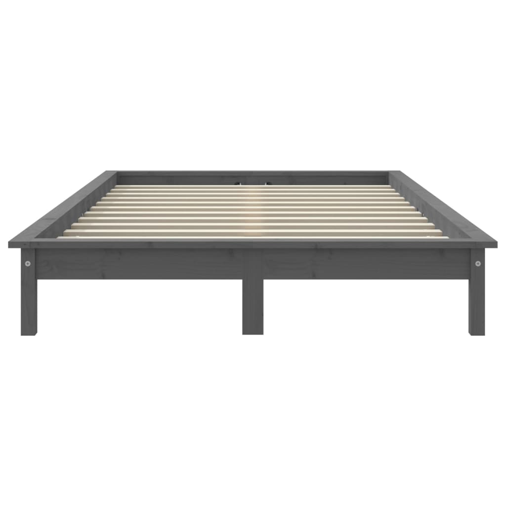 Bedframe Massief Grenenhout 200 x 200 cm Grijs
