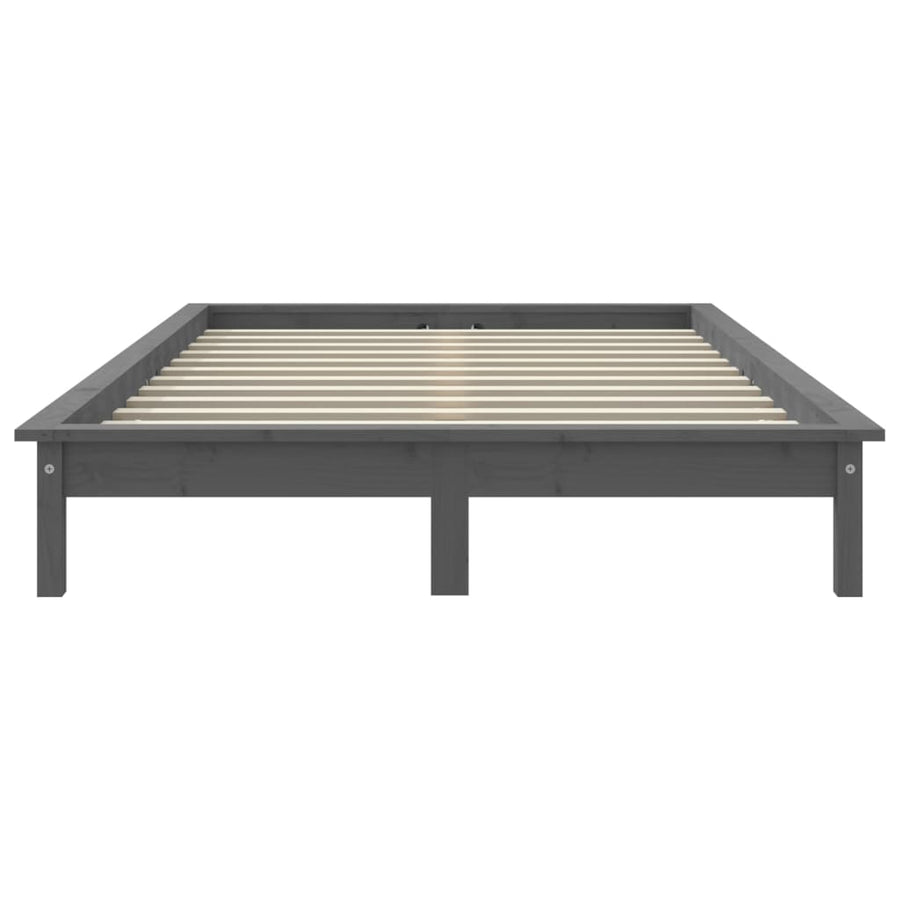Bedframe Massief Grenenhout 200 x 200 cm Grijs