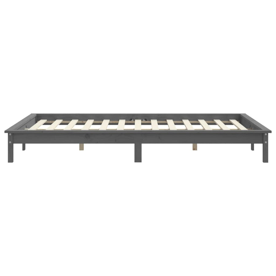 Bedframe Massief Grenenhout 200 x 200 cm Grijs