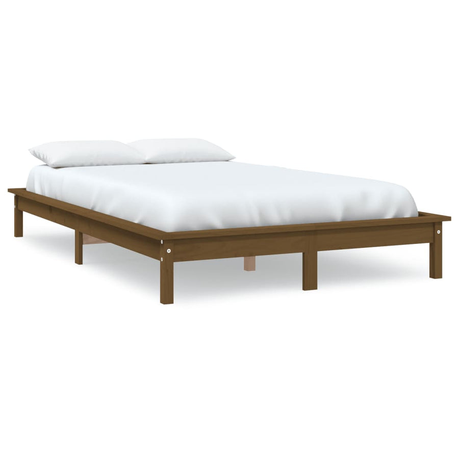 Bedframe Massief Grenenhout 200 x 200 cm Honingbruin