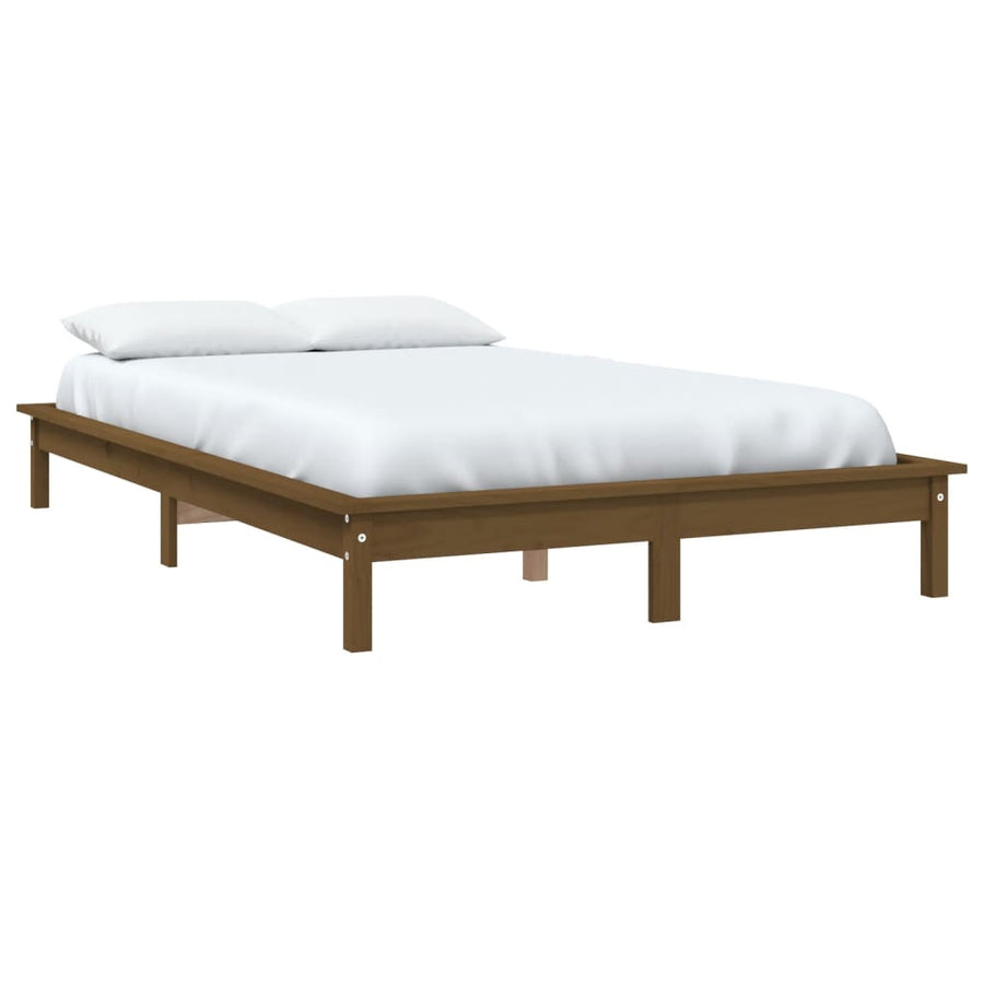 Bedframe Massief Grenenhout 200 x 200 cm Honingbruin