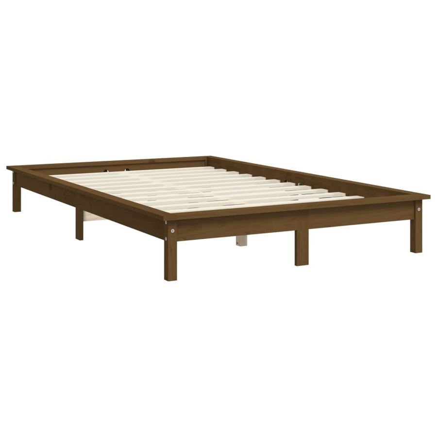 Bedframe Massief Grenenhout 200 x 200 cm Honingbruin