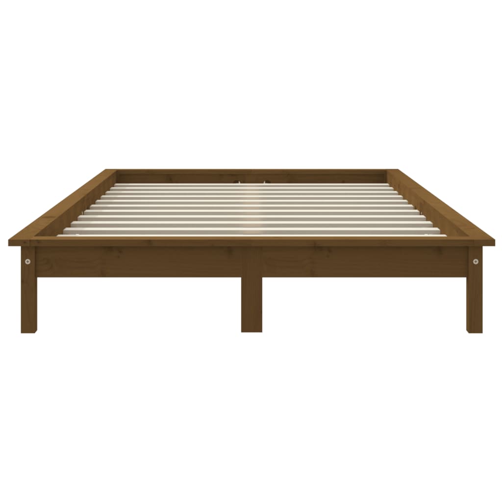 Bedframe Massief Grenenhout 200 x 200 cm Honingbruin
