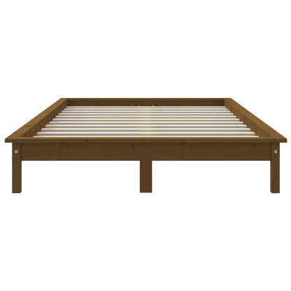 Bedframe Massief Grenenhout 200 x 200 cm Honingbruin