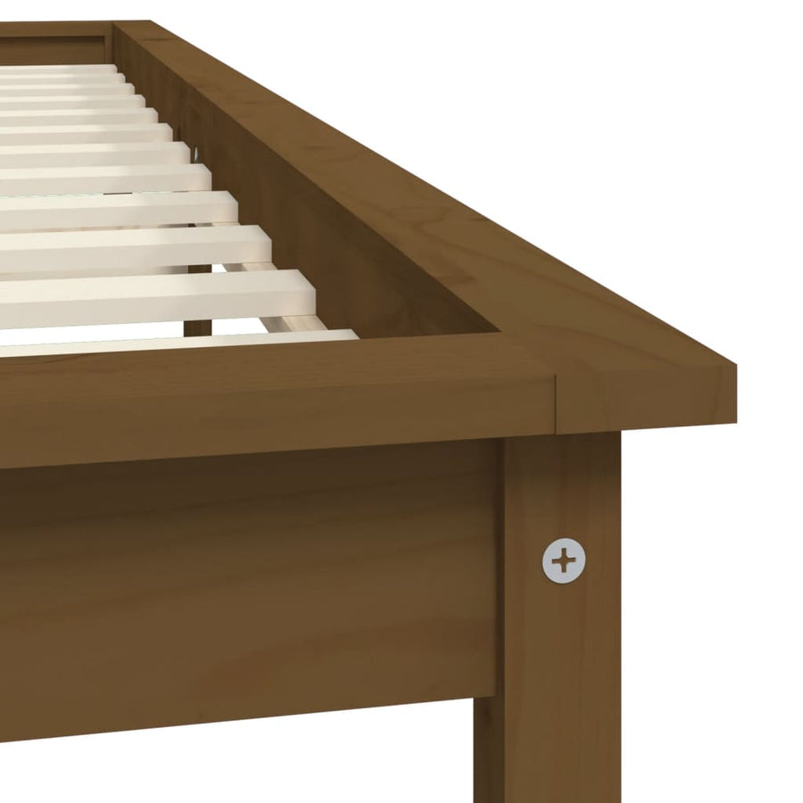 Bedframe Massief Grenenhout 200 x 200 cm Honingbruin